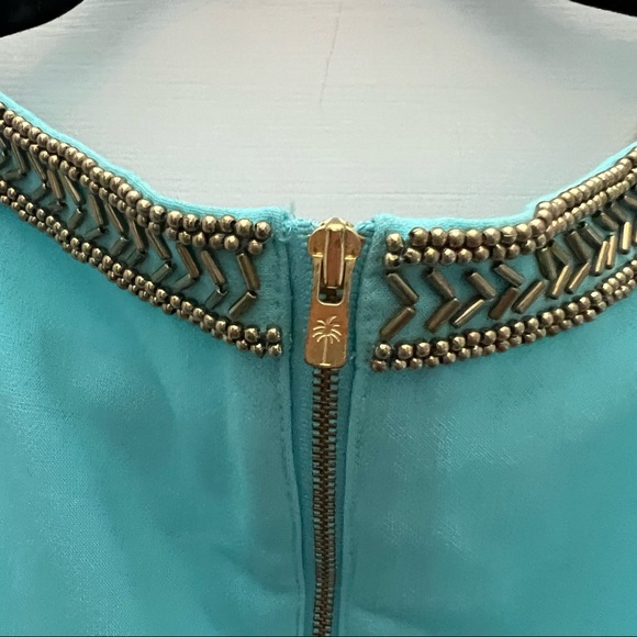 Lilly Pulitzer Shorely Blue and Gold Lane Shift Dress - Picture 6 of 8